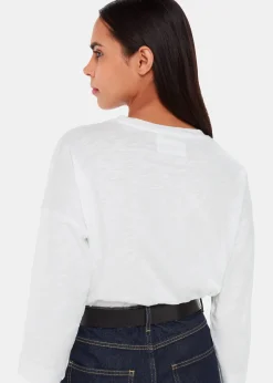 White Cotton Patch Pocket Top