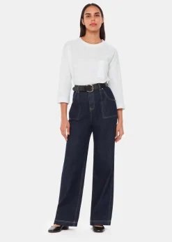 White Cotton Patch Pocket Top