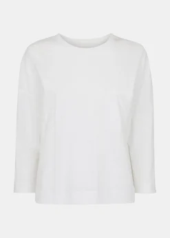 White Cotton Patch Pocket Top