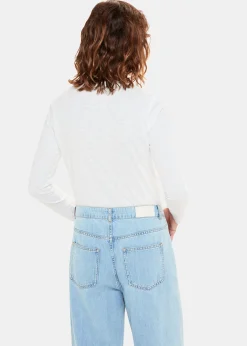 White Crew Neck Pocket Top