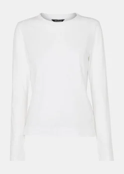 White Crew Neck Pocket Top