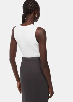 White Ellis V Neck Jersey Vest