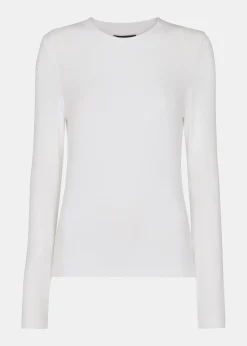 White Essential Ribbed Crew