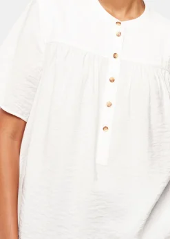 White Freda Short Sleeve Top