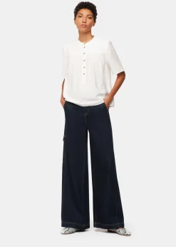 White Freda Short Sleeve Top