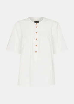 White Freda Short Sleeve Top