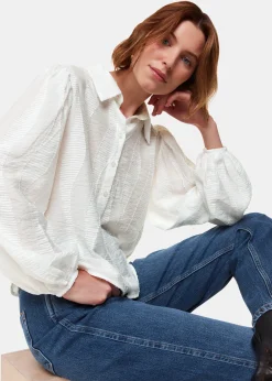 White Hannah Textured Shirt