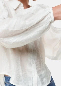 White Hannah Textured Shirt