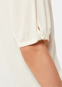 White Jessie Tie Front Blouse