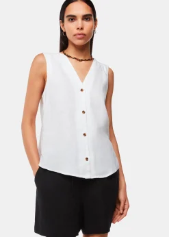 White Laura Linen Tank
