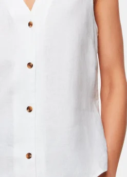 White Laura Linen Tank