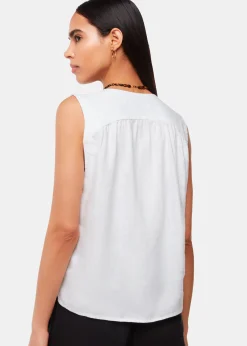 White Laura Linen Tank