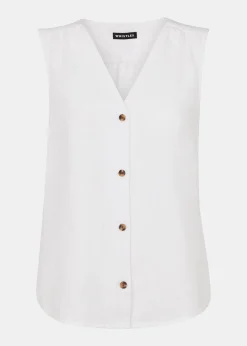 White Laura Linen Tank