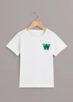 White Monster Embroidered T Shirt