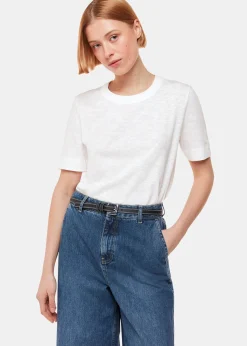 White Rosa Double Trim T-Shirt