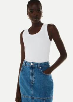 White Ultimate Ribbed Scoop Vest