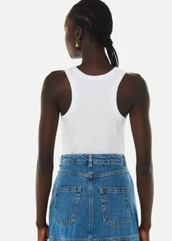 White Ultimate Ribbed Scoop Vest