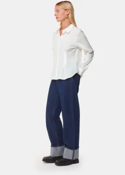 White Waisted Cotton Shirt