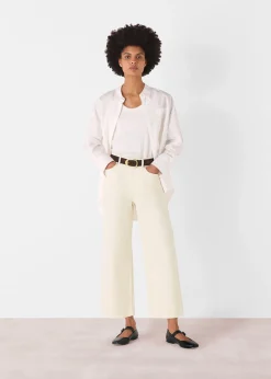 White Wide Leg Cropped Jean