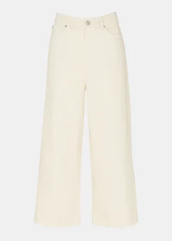 White Wide Leg Cropped Jean