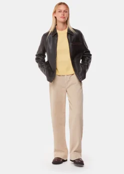 Yellow Alana Wool Mix Crew Neck