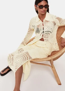 Yellow Crochet Circle Shirt