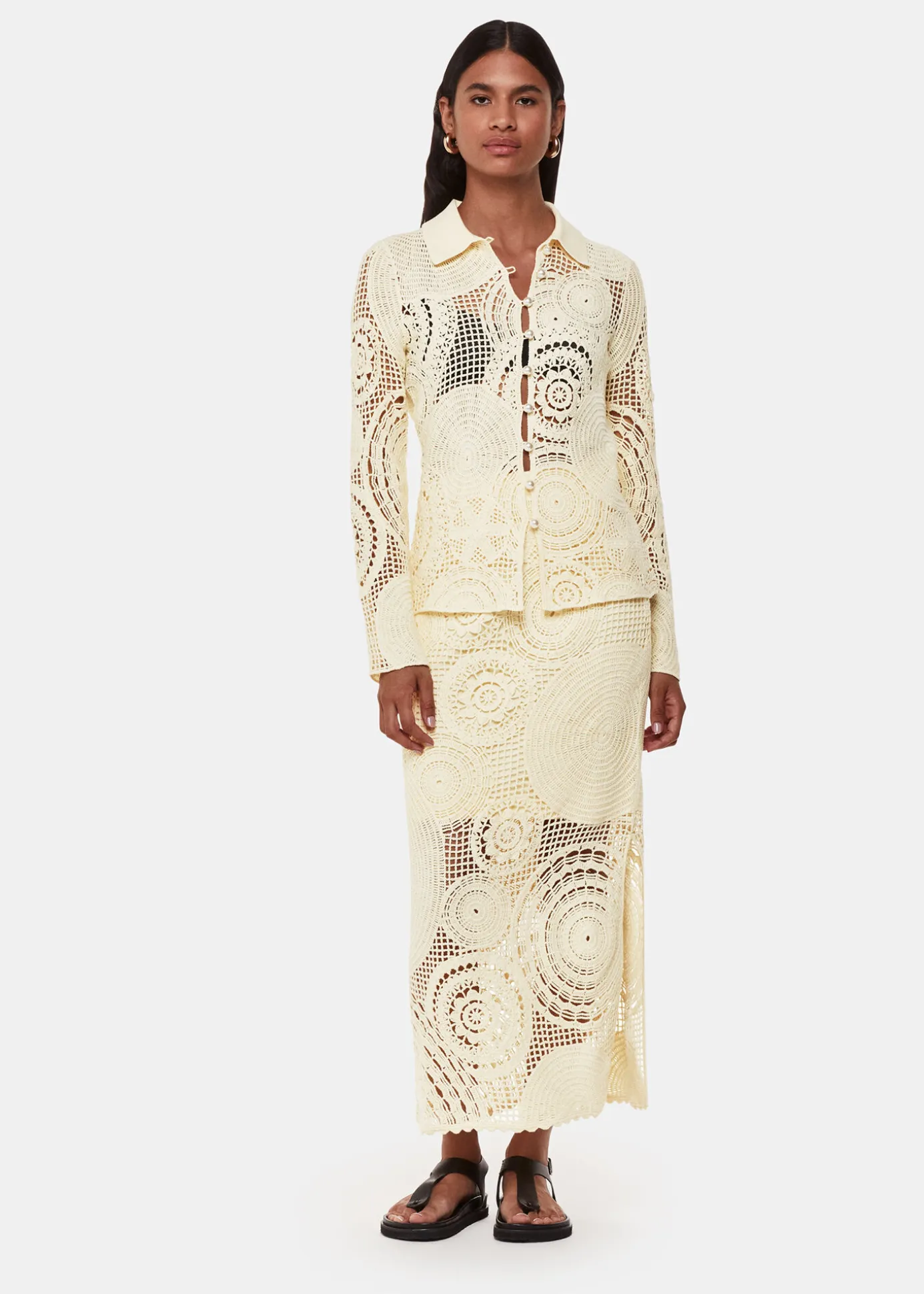 Yellow Crochet Circle Shirt
