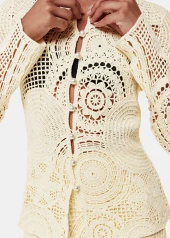 Yellow Crochet Circle Shirt