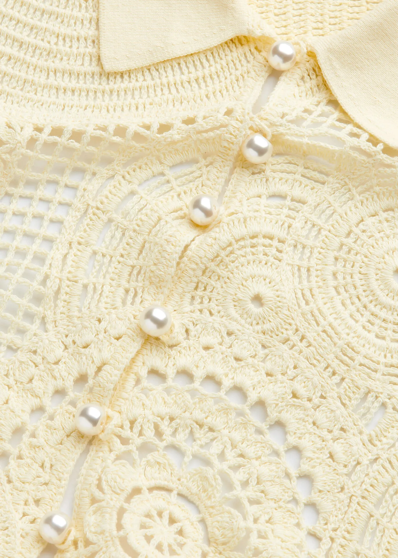Yellow Crochet Circle Shirt