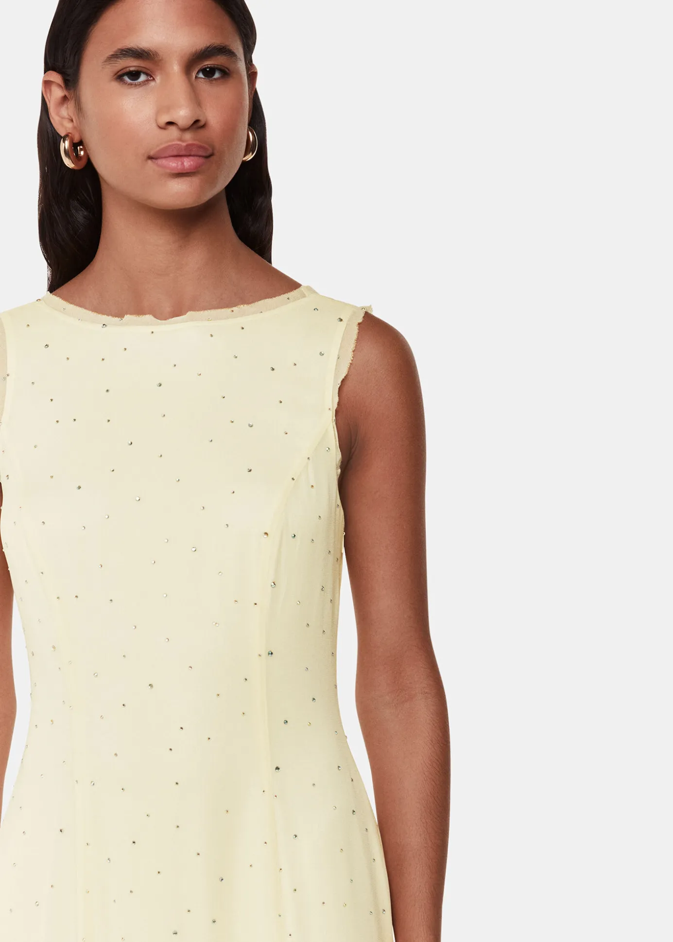 Yellow Sabine Diamante Dress