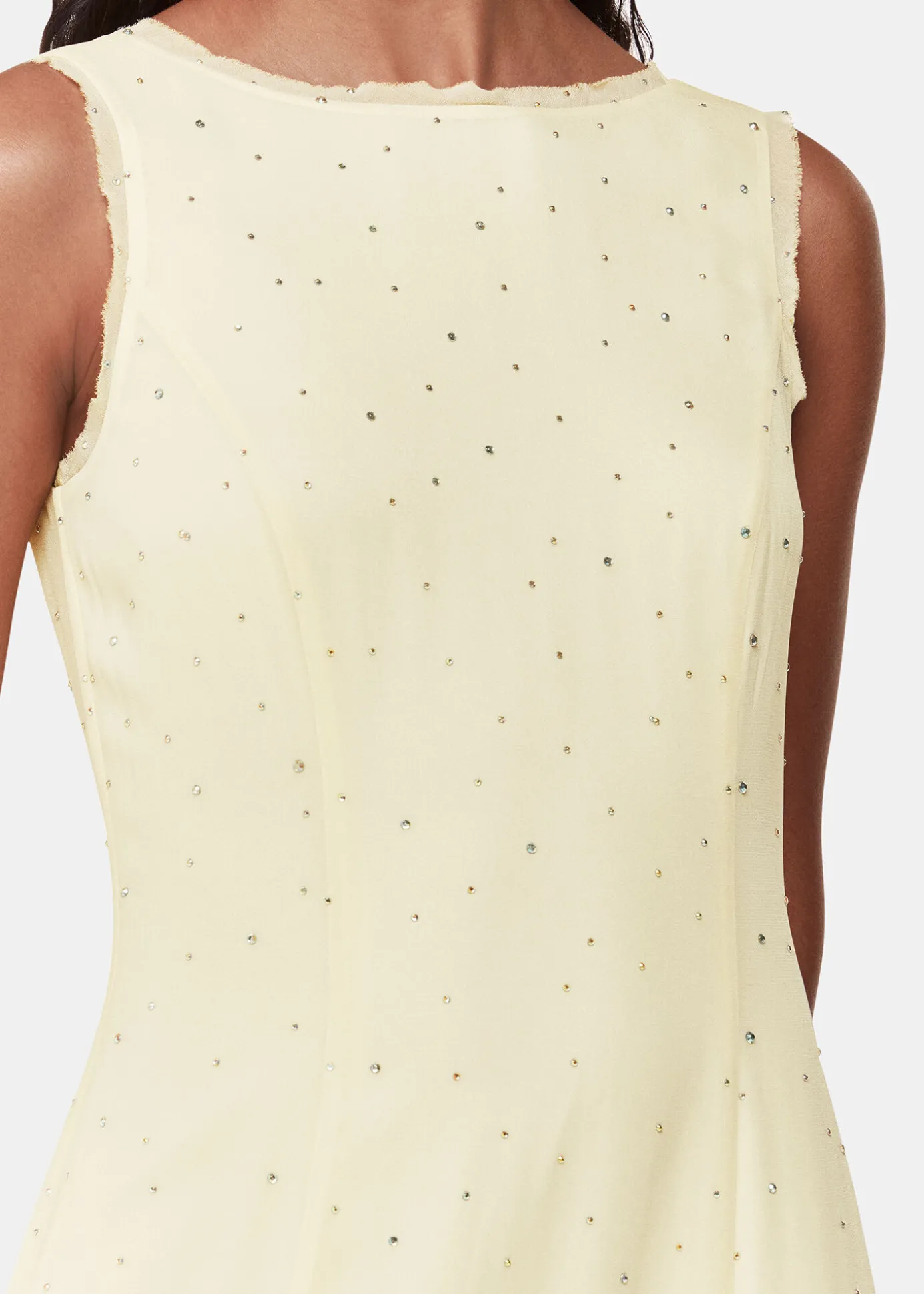 Yellow Sabine Diamante Dress