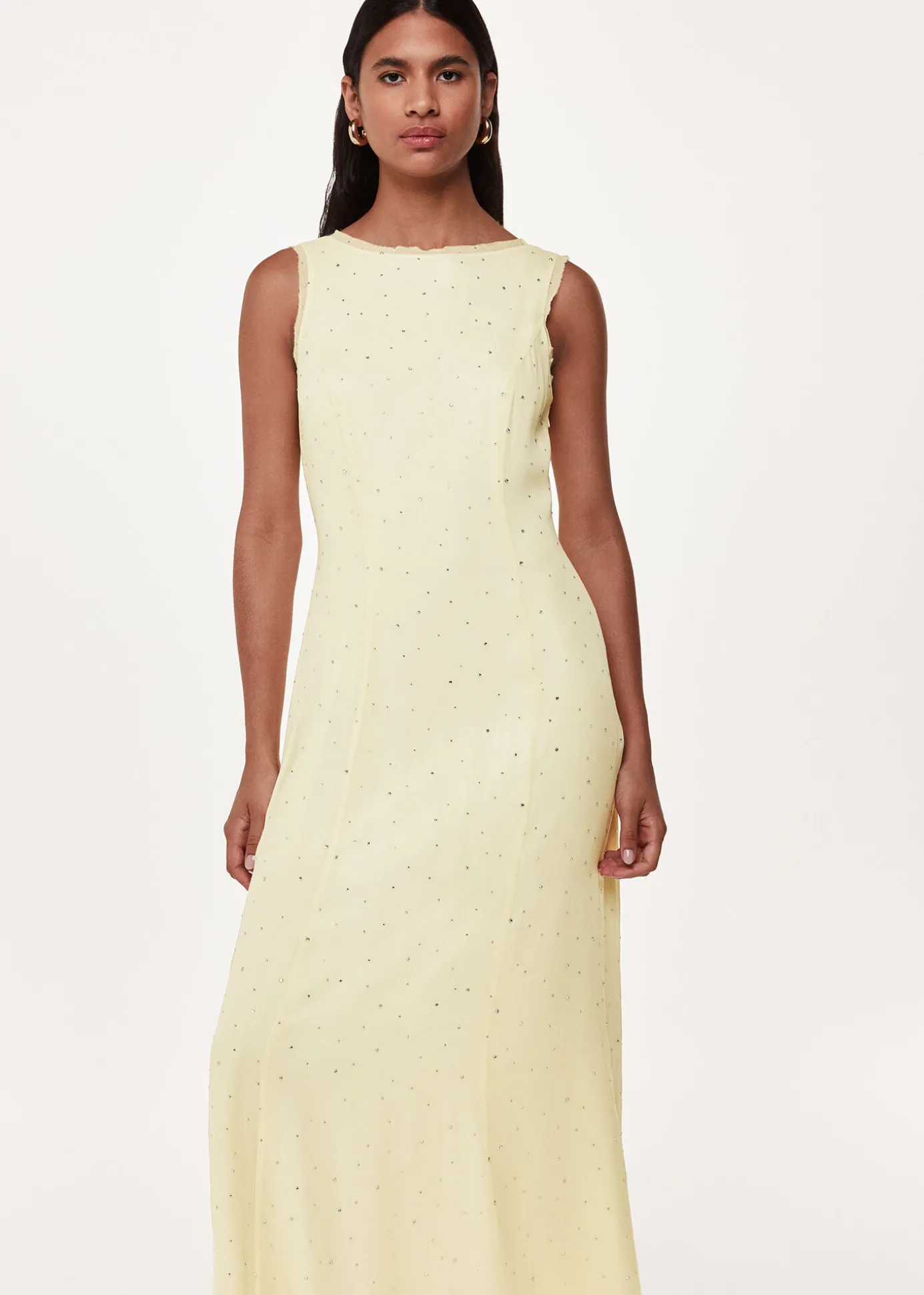 Yellow Sabine Diamante Dress
