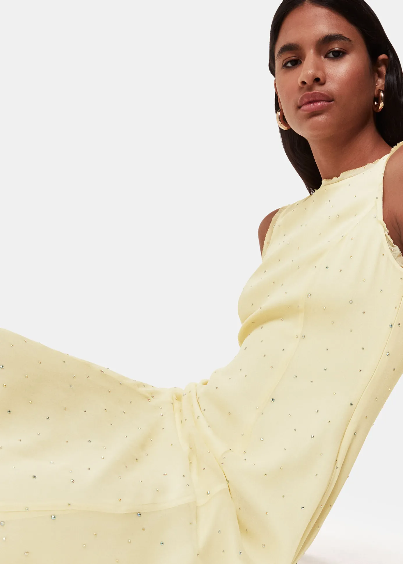Yellow Sabine Diamante Dress