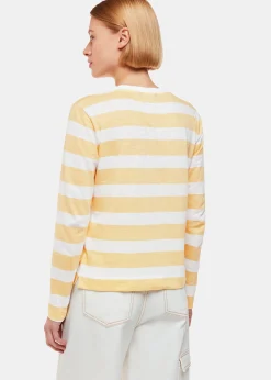 Yellow Stripe Crew Neck Pocket Top