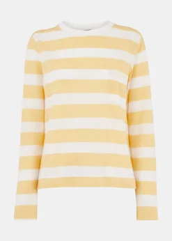 Yellow Stripe Crew Neck Pocket Top