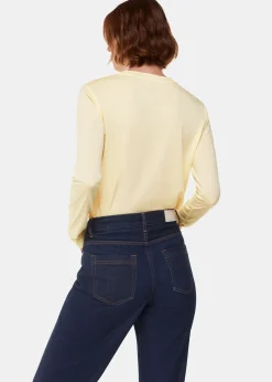 Yellow Wool Blend Crew Neck Top