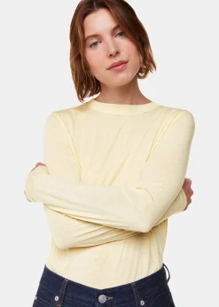 Yellow Wool Blend Crew Neck Top