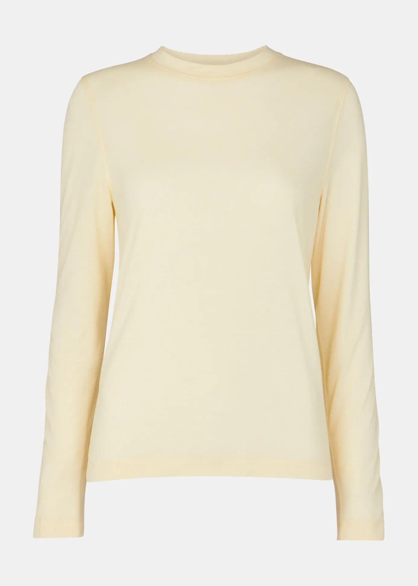 Yellow Wool Blend Crew Neck Top
